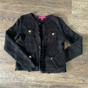 Lilly Pulitzer Black Cardigan with Gold Buttons